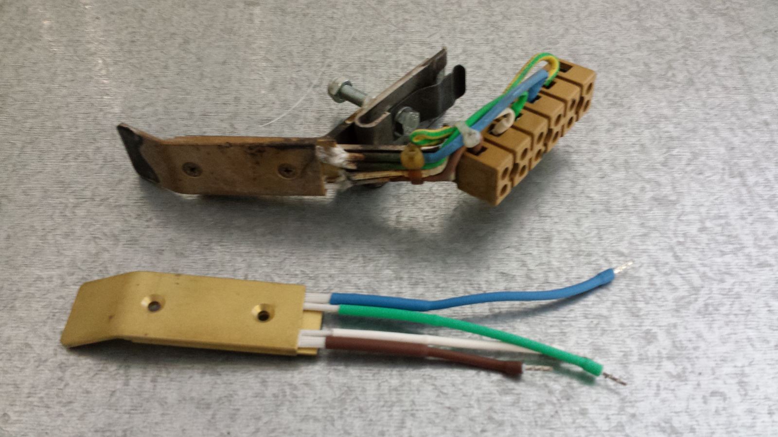 Heizelement vor der Reparatur